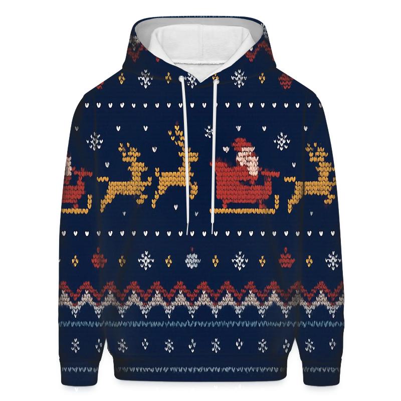 Santa Sleigh Pixel Runway Stripe Design hoodie designs