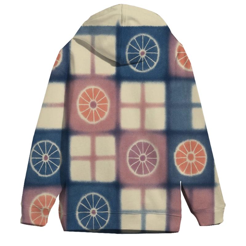 Itajime Eclipse Grid With Kumo Rosettes zip-up hoodies