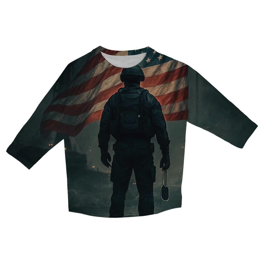 Harbor Vigil Flag Reflection cotton quarter sleeve shirts