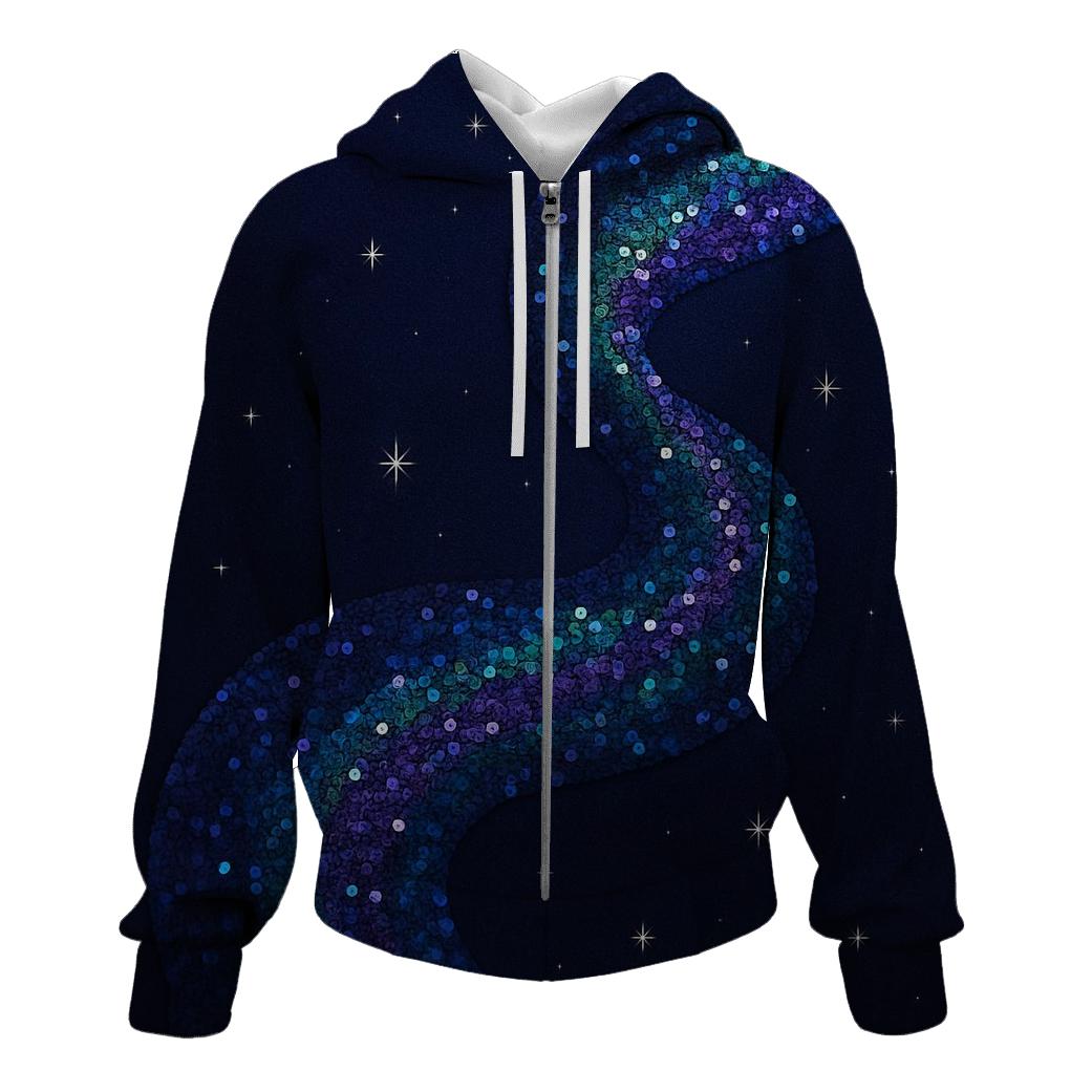 Midnight Sequin Current embroidered hoodies