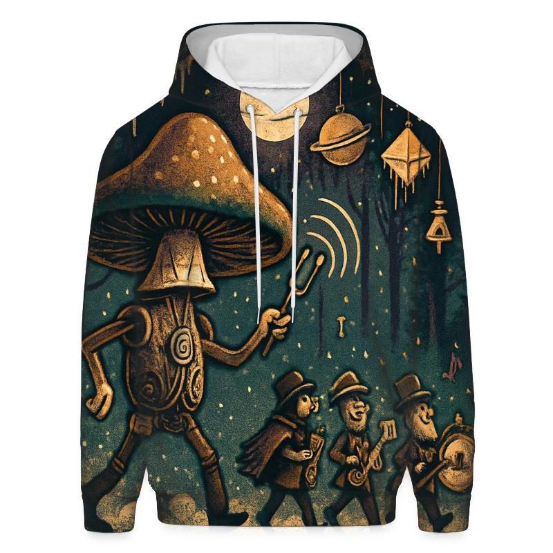 Clockwork Mushroom Parade hoodie styles