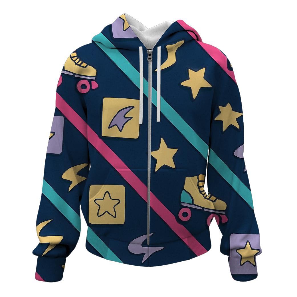 Neon Roller Rink Floor printed hoodies