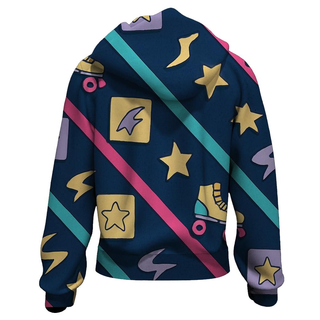 Neon Roller Rink Floor printed hoodies