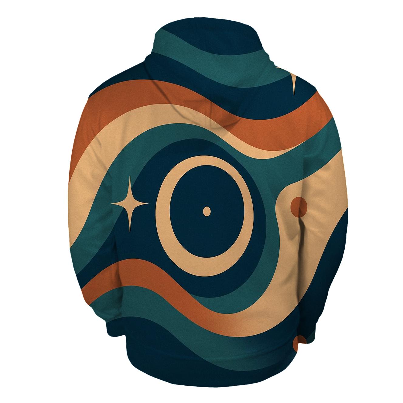 Cosmic Vinyl Record Waves hoodie styles