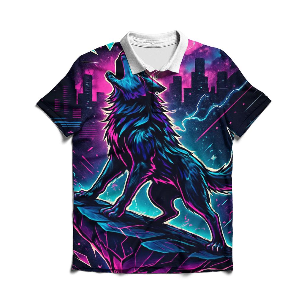Neon Rift Howl Wolf stylish collar polo tees
