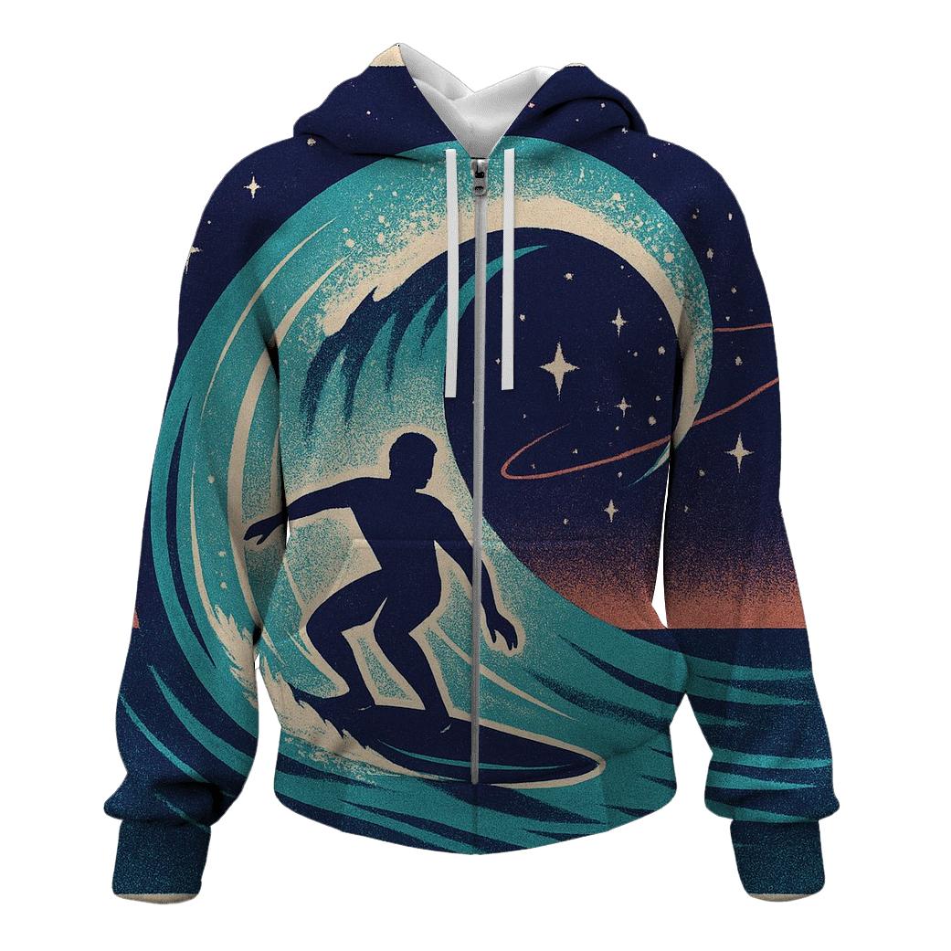 Lunar Tides Surf Break printed hoodies
