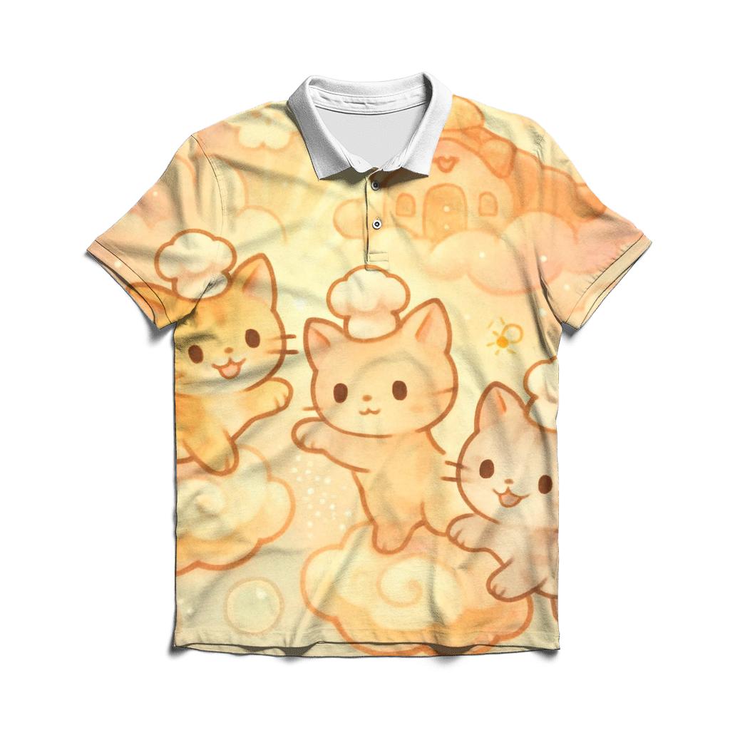 Sunrise Cloud Bakery Kittens custom polo shirts