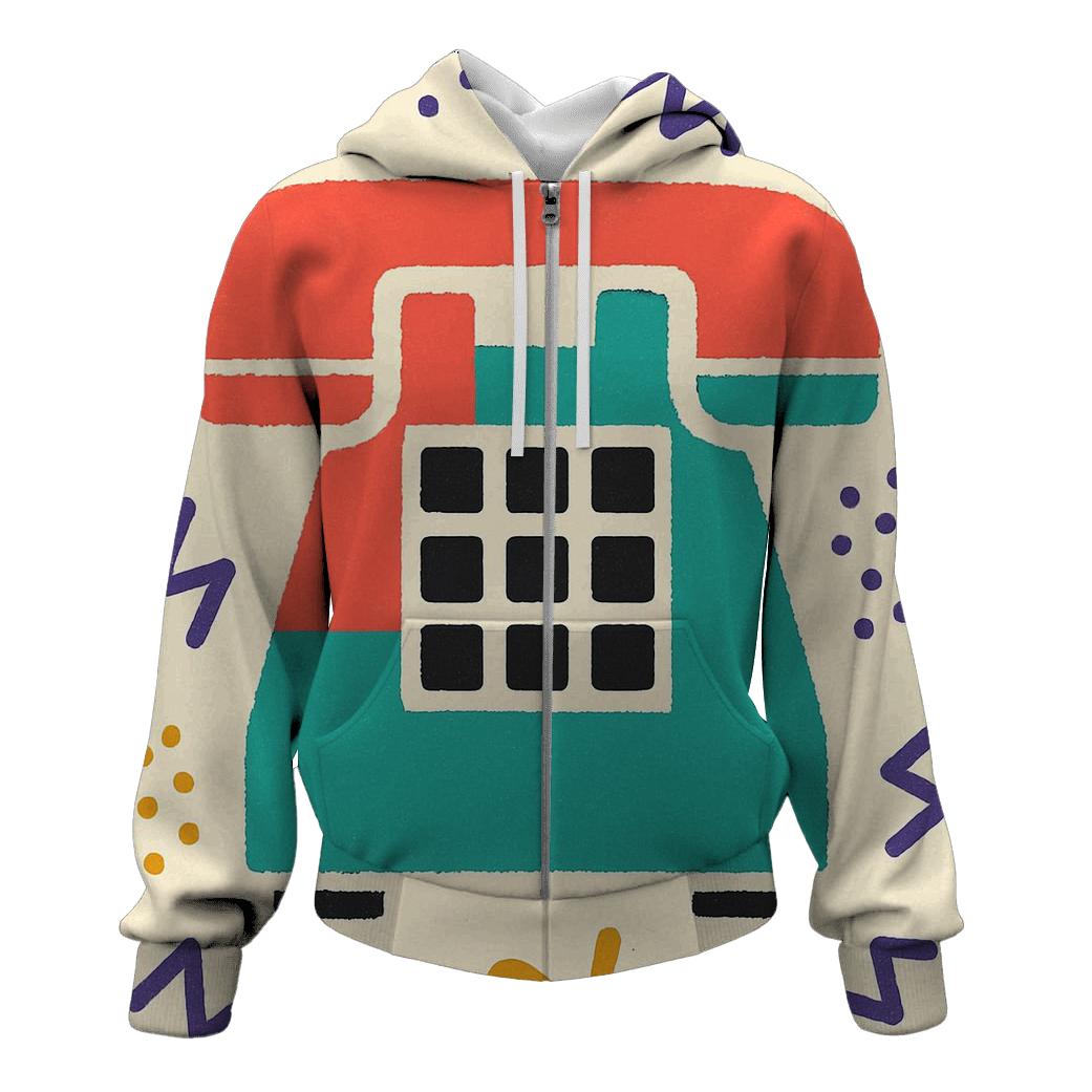 Analog Hotline Flyer Collage zip-up hoodies