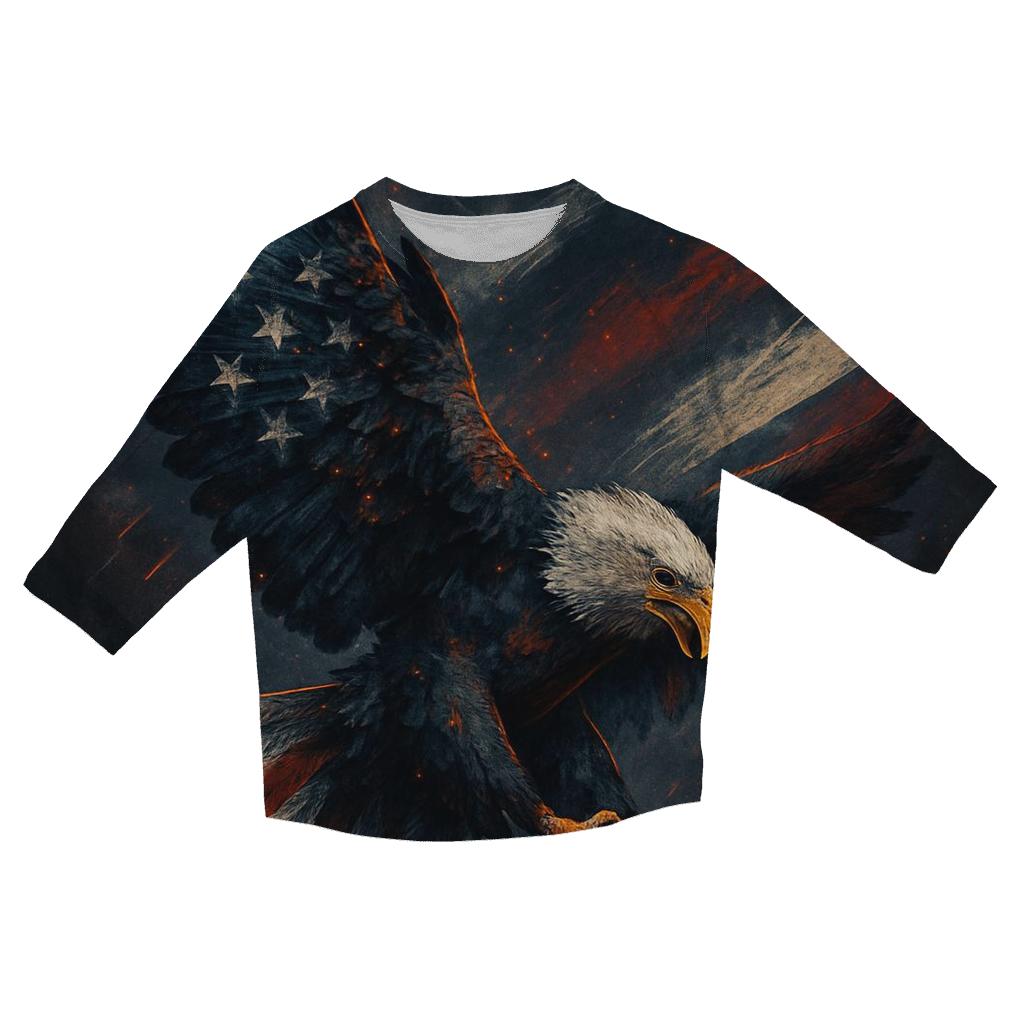 Eagle Over Ember Stripes cotton quarter sleeve shirts