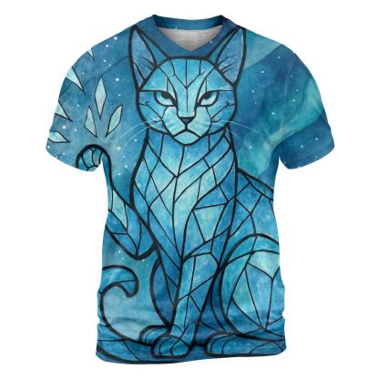 Aurora Glass Guardian Cat creative print fashion shirts
