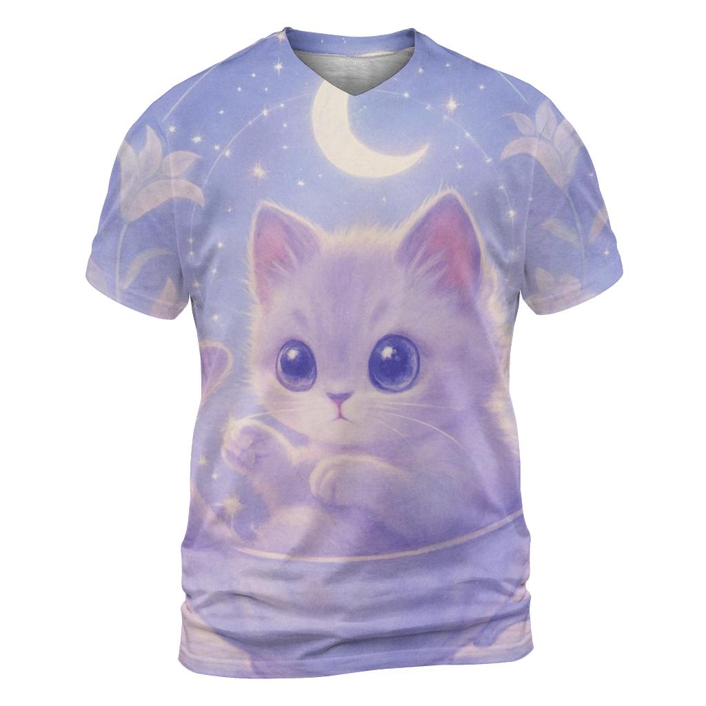 Moonlit Teacup Kitten Constellation personalized full print shirts