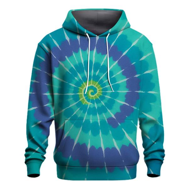 Aurora Spiral Overdye Whorl embroidered hoodies