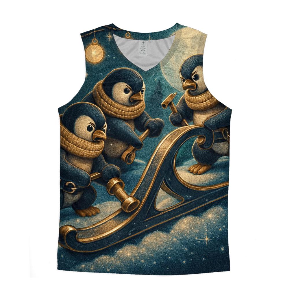 Midnight Sleigh Repair Crew Of Penguins cotton sleeveless tops
