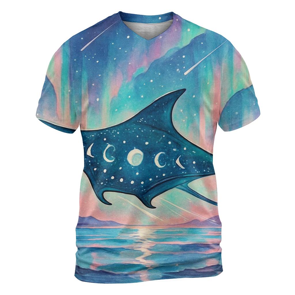 Aurora Cathedral Over The Rift Sea trendy printed shirt styles