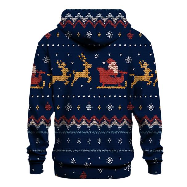 Santa Sleigh Pixel Runway Stripe Design custom hoodies