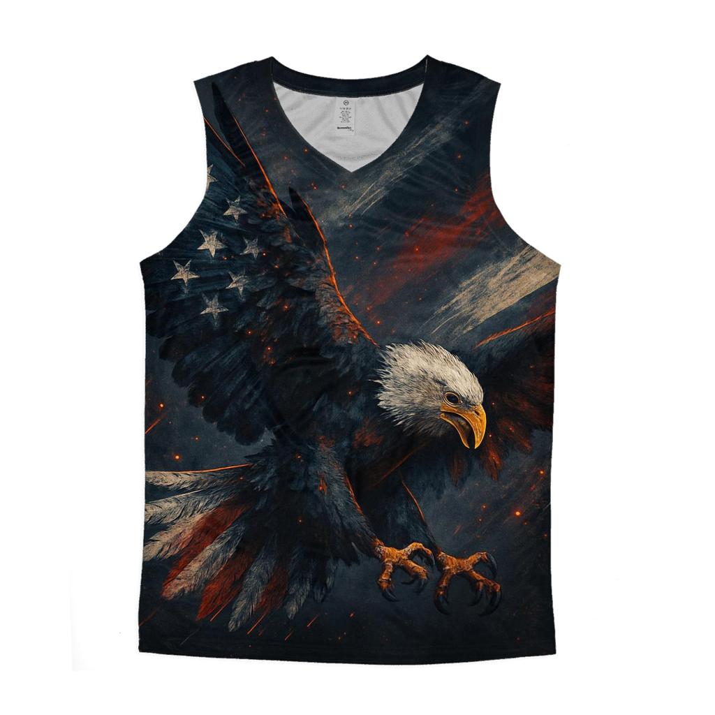 Eagle Over Ember Stripes cotton sleeveless tops