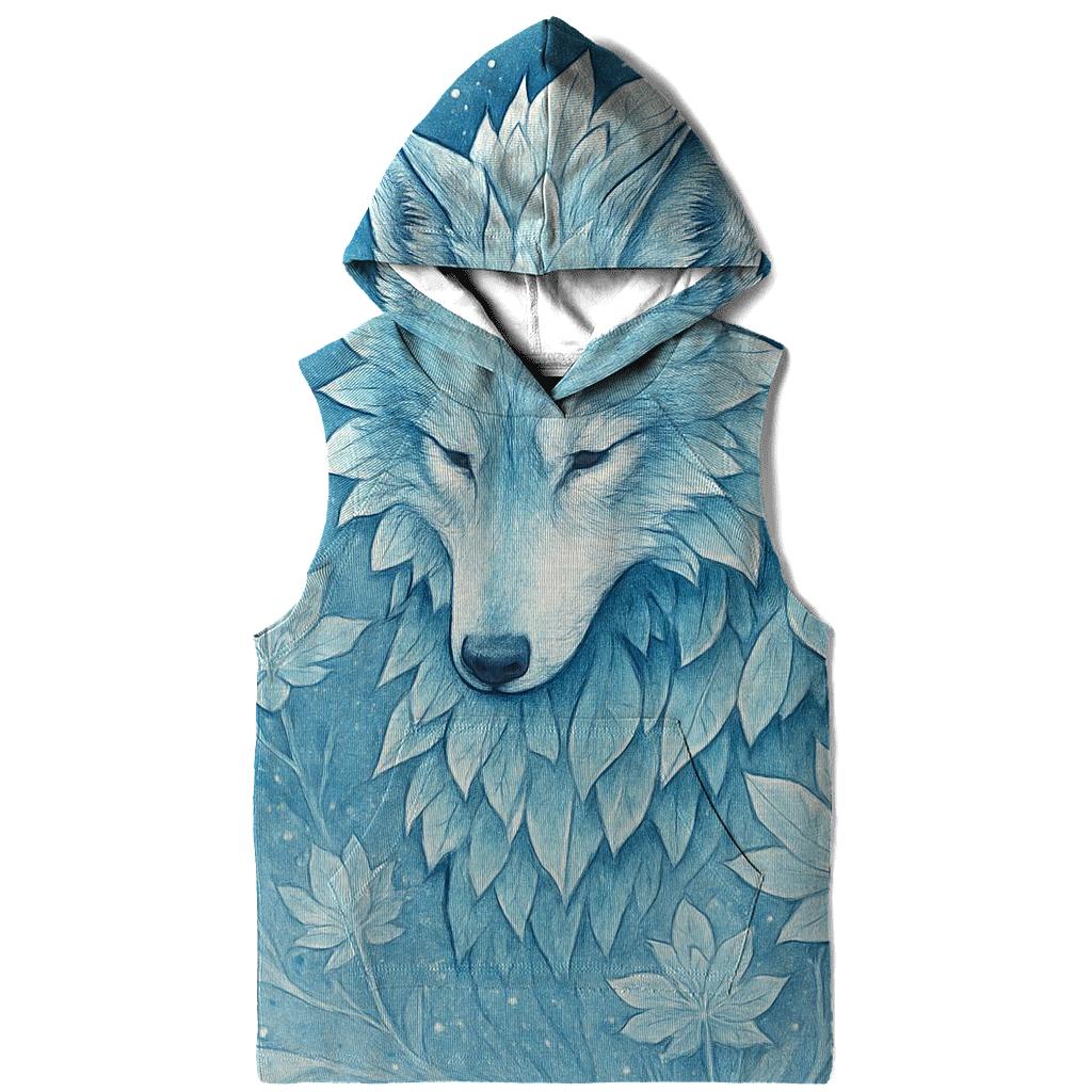 Frost Bloom Sentinel Wolf printed hoodies