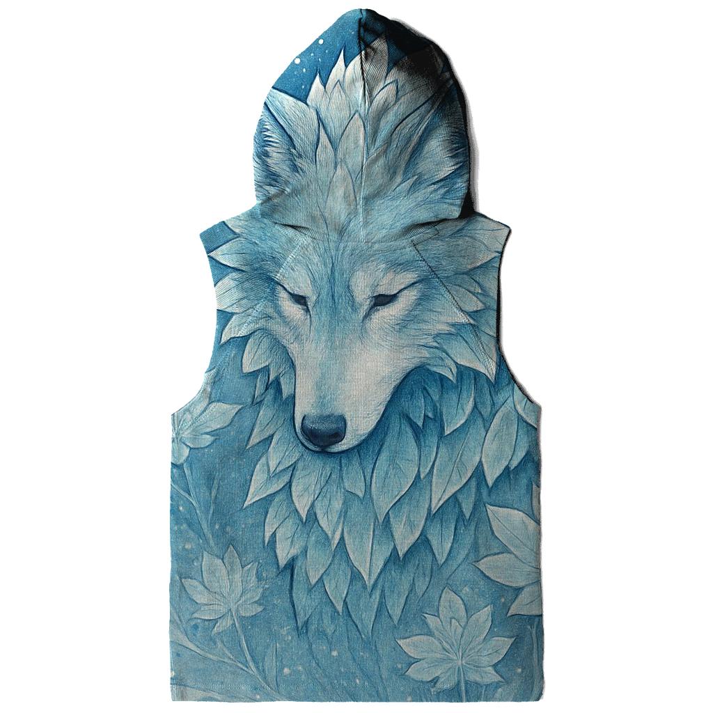 Frost Bloom Sentinel Wolf printed hoodies