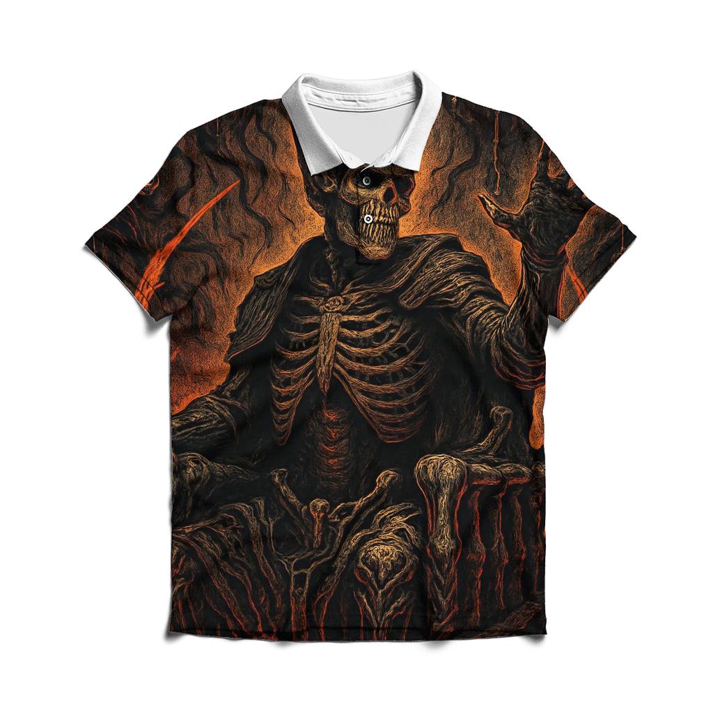 Throne Of The Molten Crown Warden stylish collar polo tees