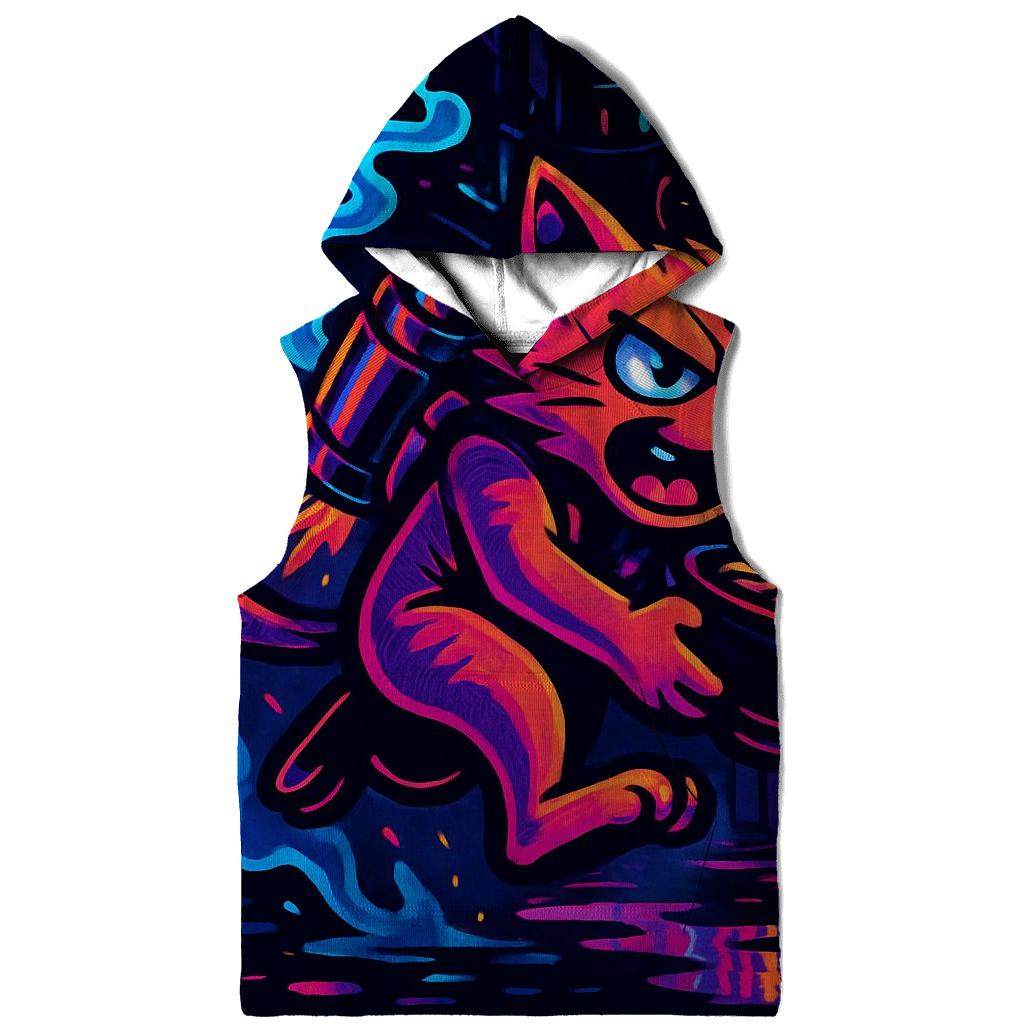 Neon Ramen Alley Jetpack Cat heavyweight hoodies