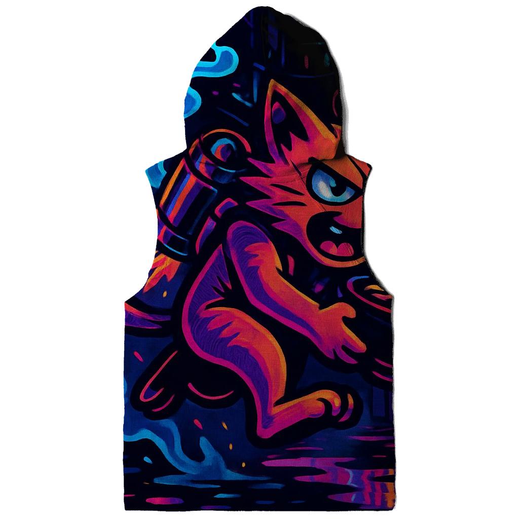 Neon Ramen Alley Jetpack Cat heavyweight hoodies