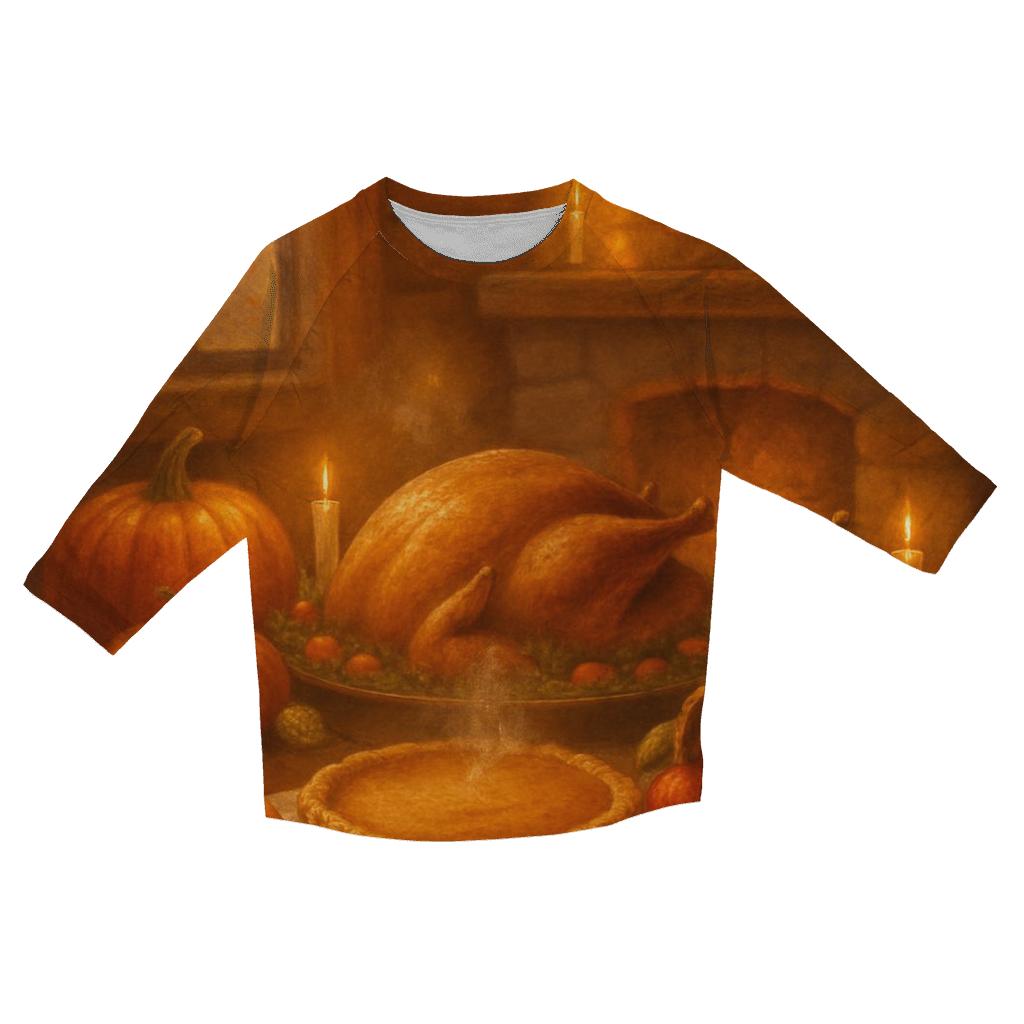 Candlelit Cornucopia Cabin Supper trendy 3/4 sleeve tops