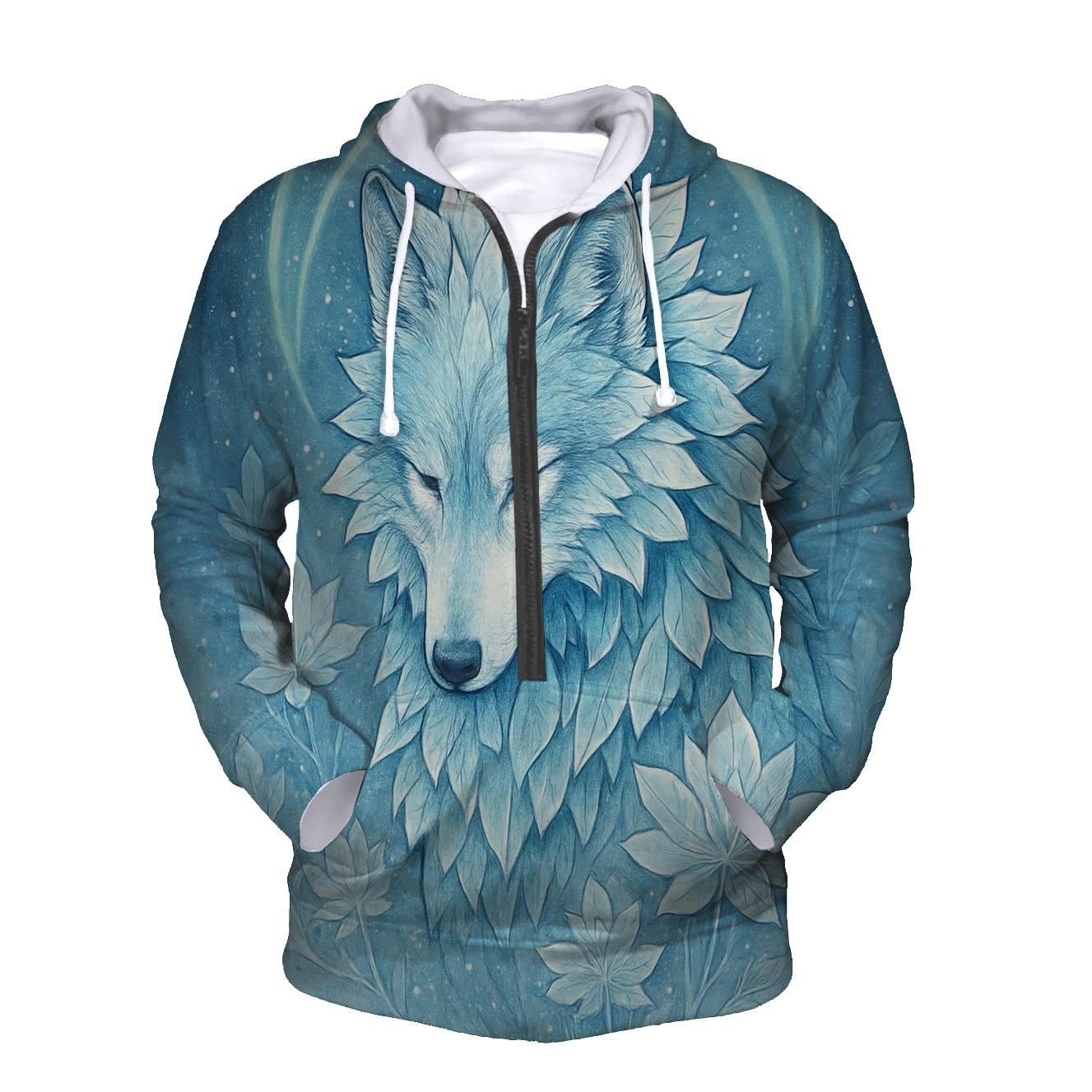 Frost Bloom Sentinel Wolf hoodie styles