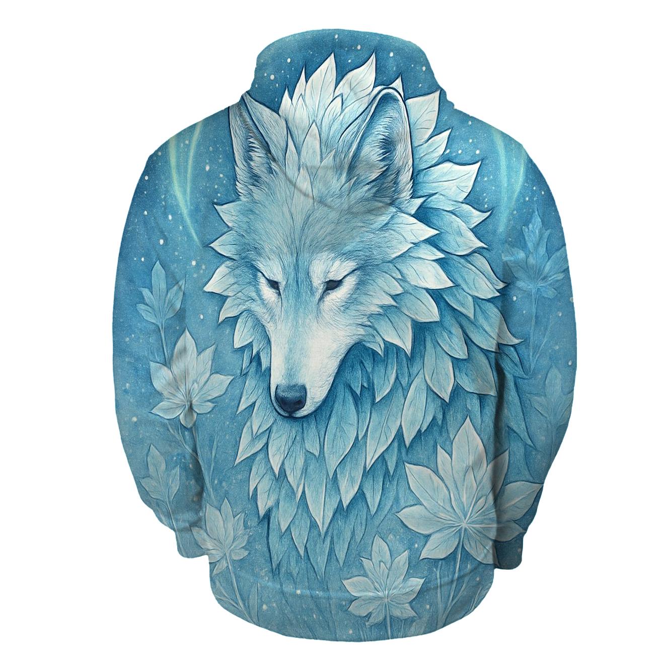 Frost Bloom Sentinel Wolf hoodie styles