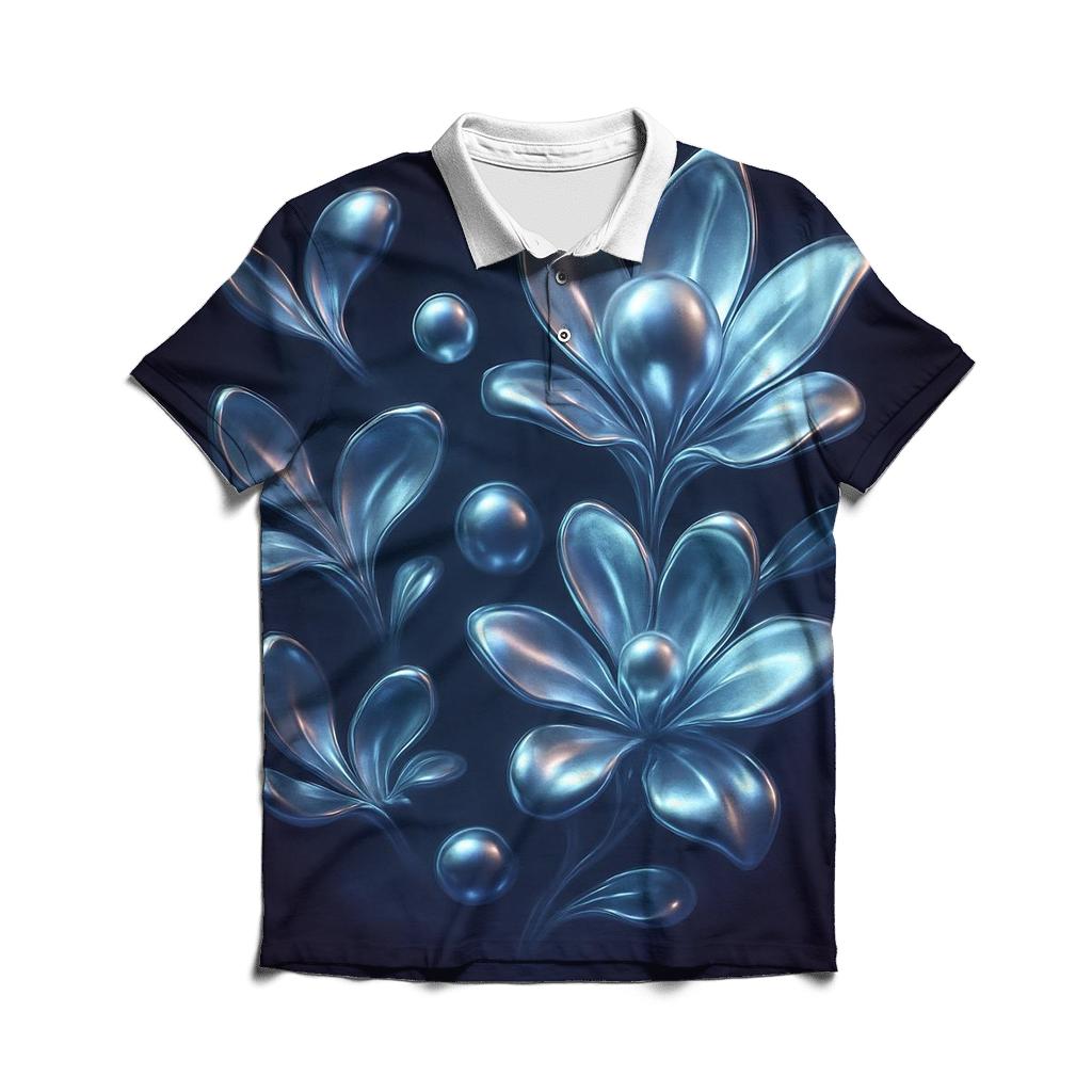 Chrome Bloom Gravity Garden custom polo shirts