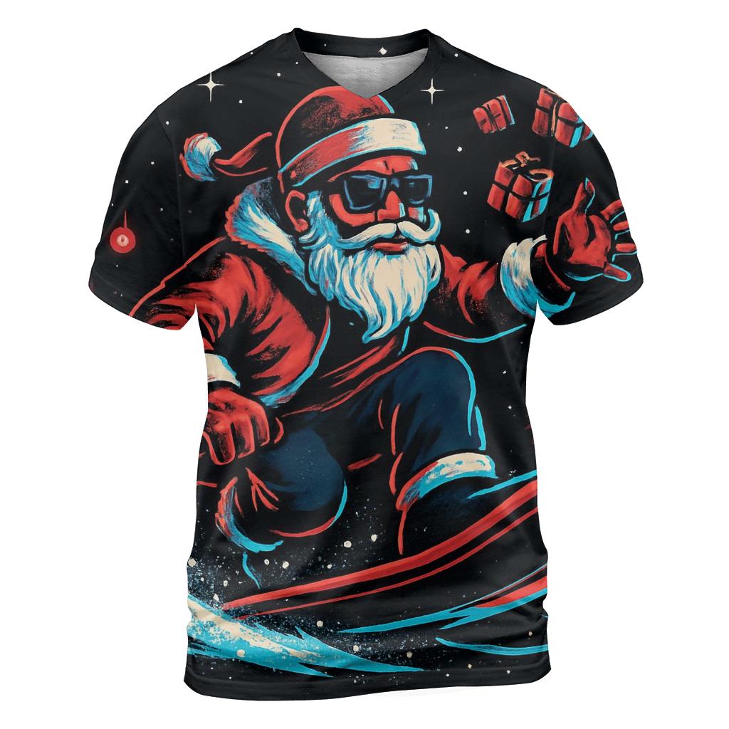 Neon Snowstorm Santa Rider trendy printed shirt styles