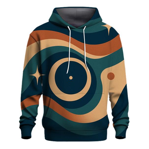 Cosmic Vinyl Record Waves graphic hoodies