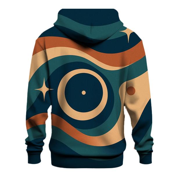 Cosmic Vinyl Record Waves graphic hoodies