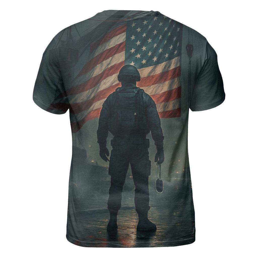 Harbor Vigil Flag Reflection trendy printed shirt styles