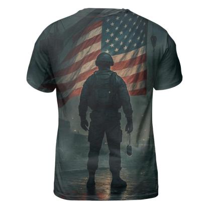 Harbor Vigil Flag Reflection trendy printed shirt styles
