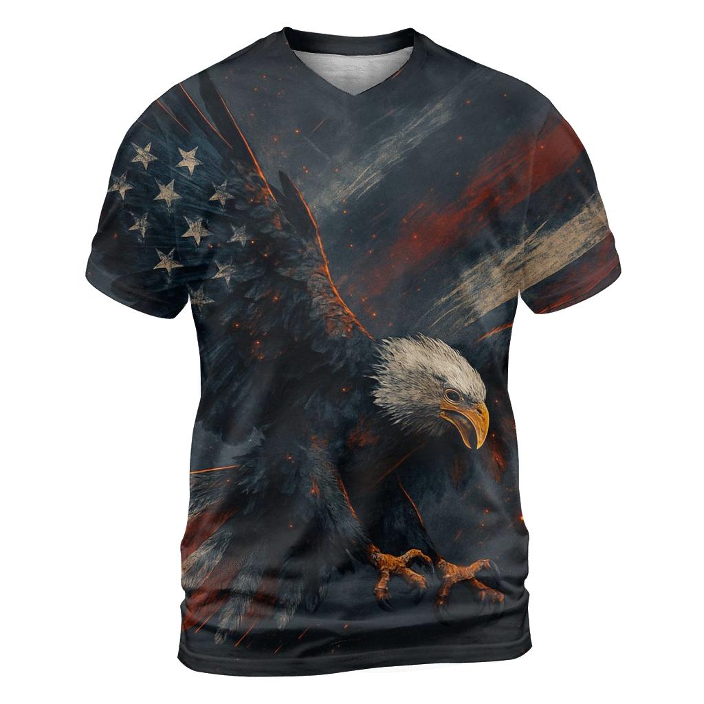 Eagle Over Ember Stripes custom all-over print shirts