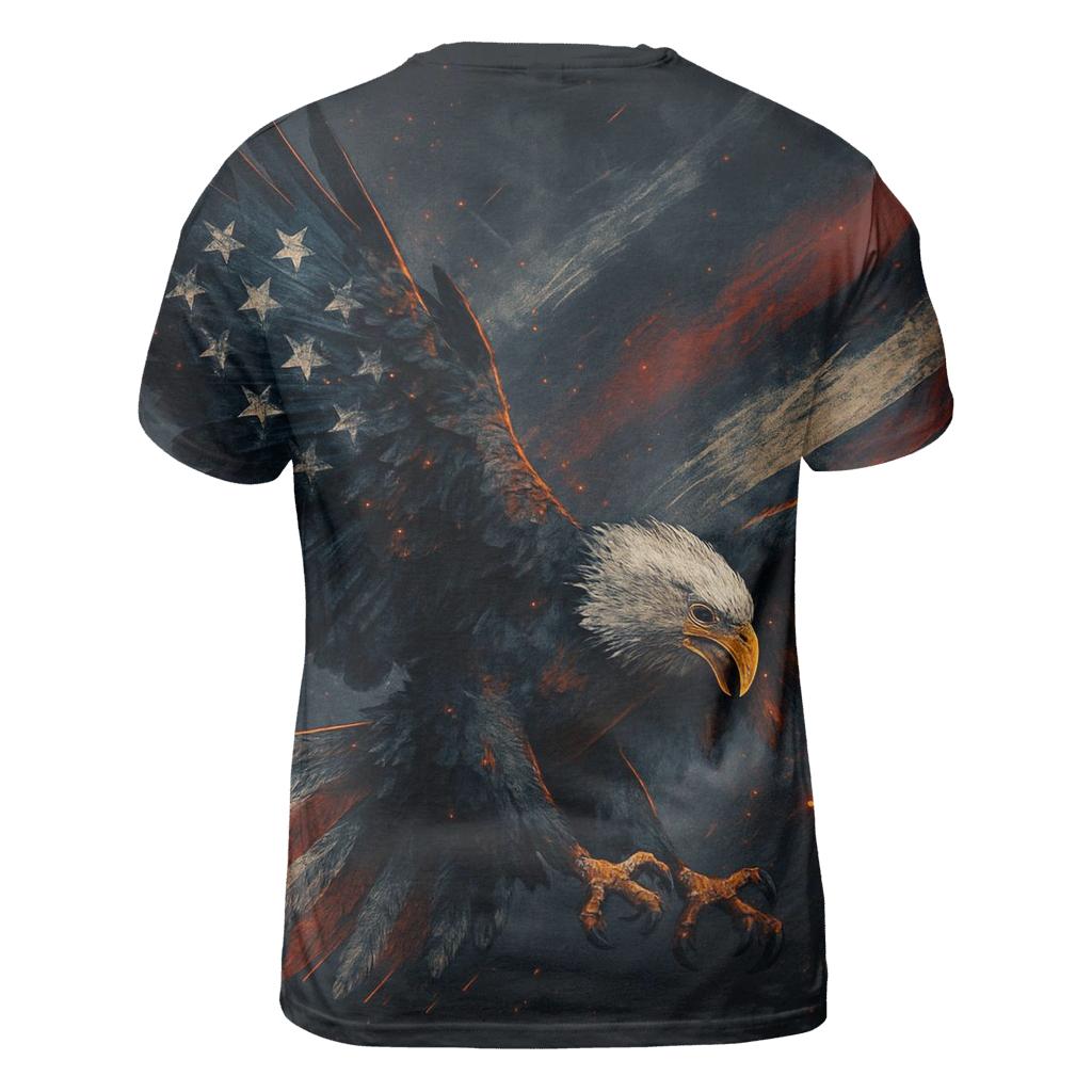 Eagle Over Ember Stripes custom all-over print shirts