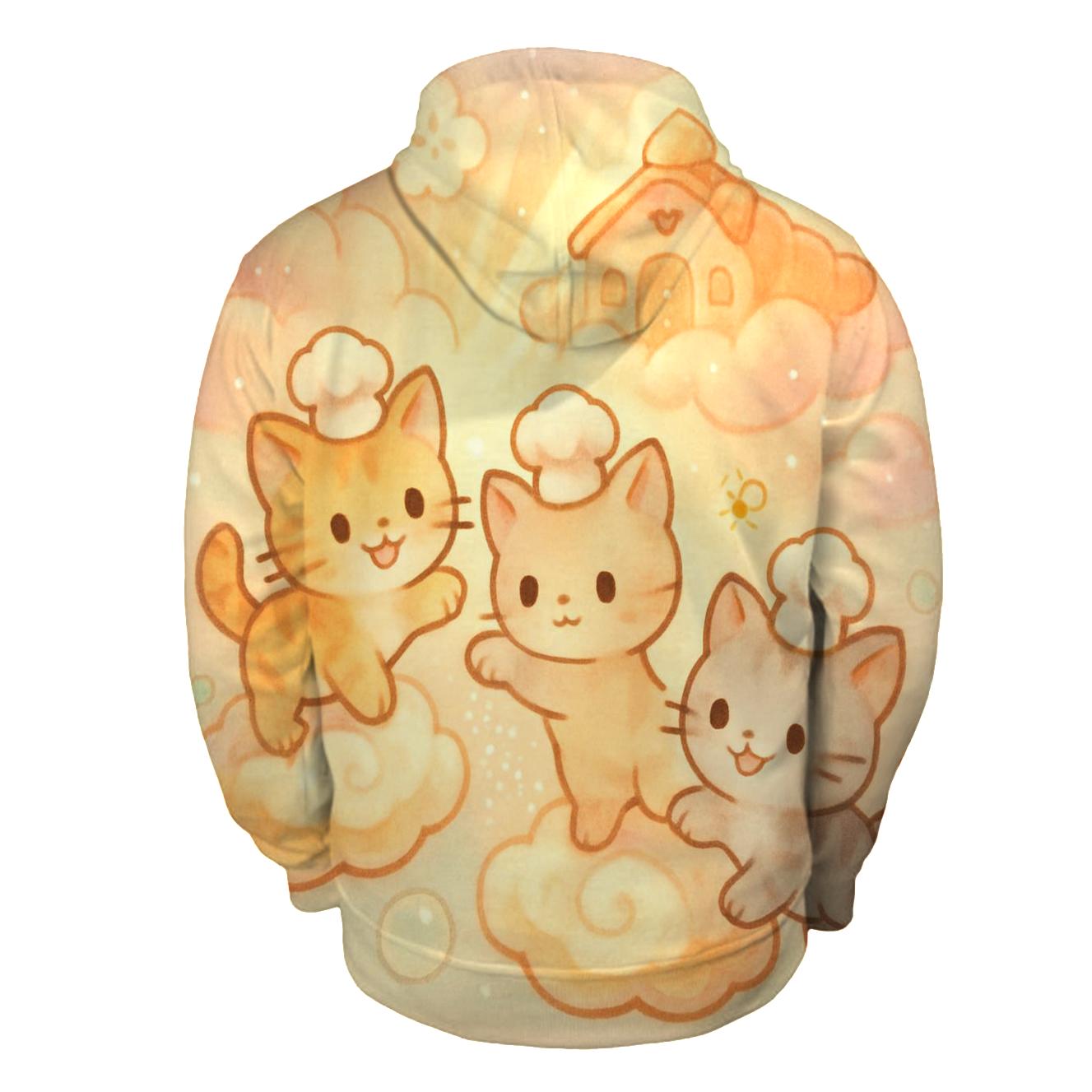 Sunrise Cloud Bakery Kittens pullover hoodies