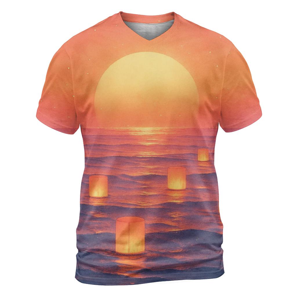 Lantern Tide Afterglow unique graphic print tees