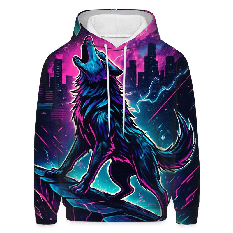Neon Rift Howl Wolf lightweight hoodies