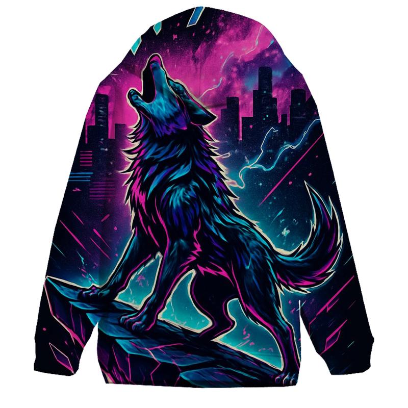 Neon Rift Howl Wolf lightweight hoodies