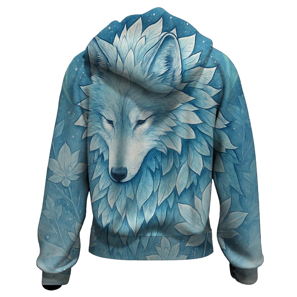 Frost Bloom Sentinel Wolf lightweight hoodies
