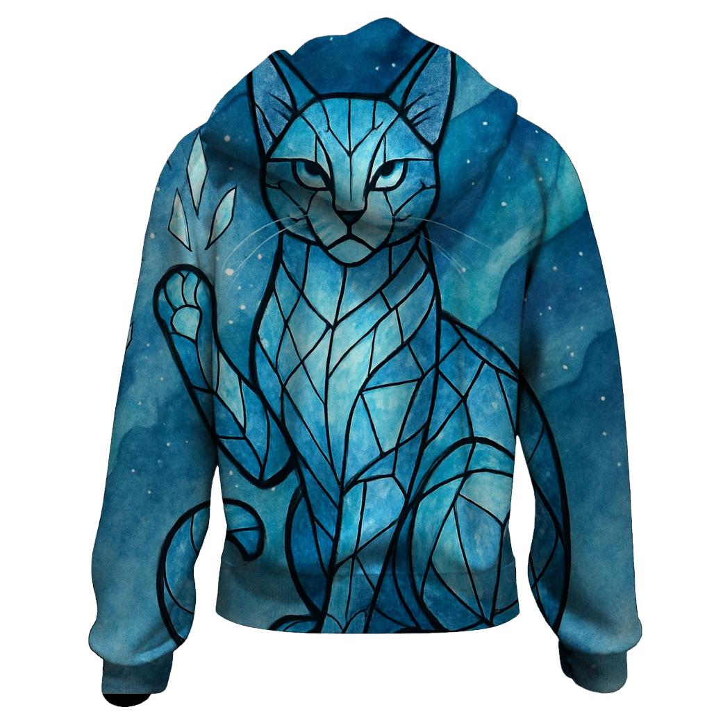 Aurora Glass Guardian Cat lightweight hoodies