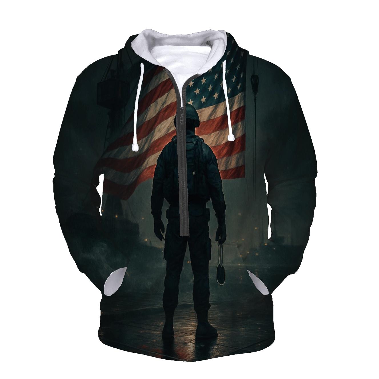 Harbor Vigil Flag Reflection custom hoodies