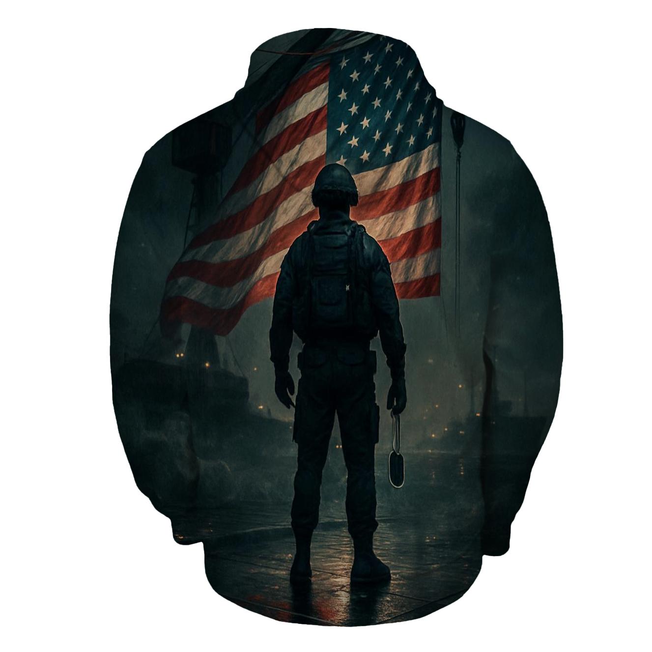 Harbor Vigil Flag Reflection custom hoodies