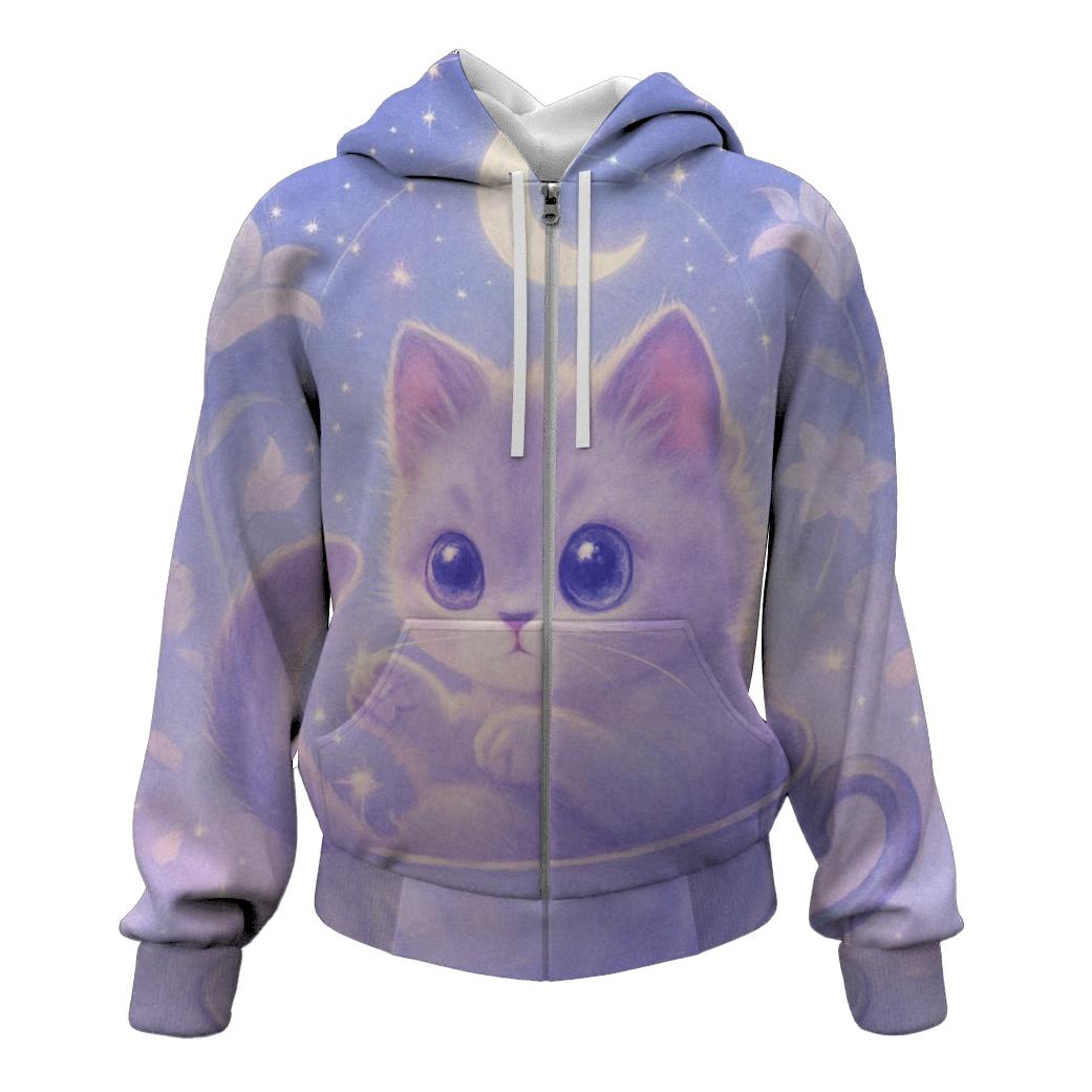 Moonlit Teacup Kitten Constellation hoodie styles