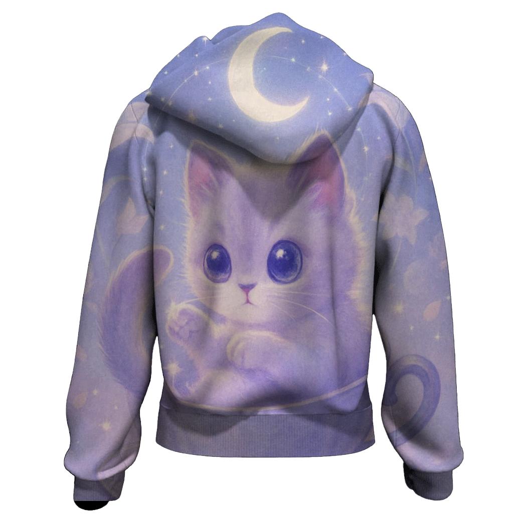 Moonlit Teacup Kitten Constellation hoodie styles