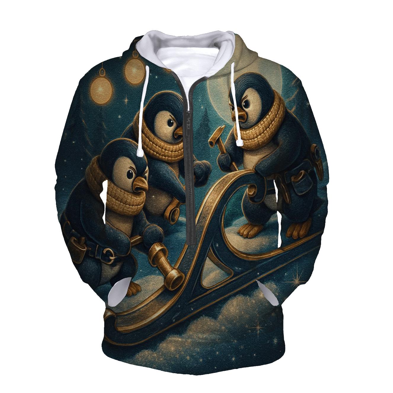 Midnight Sleigh Repair Crew Of Penguins designer hoodies