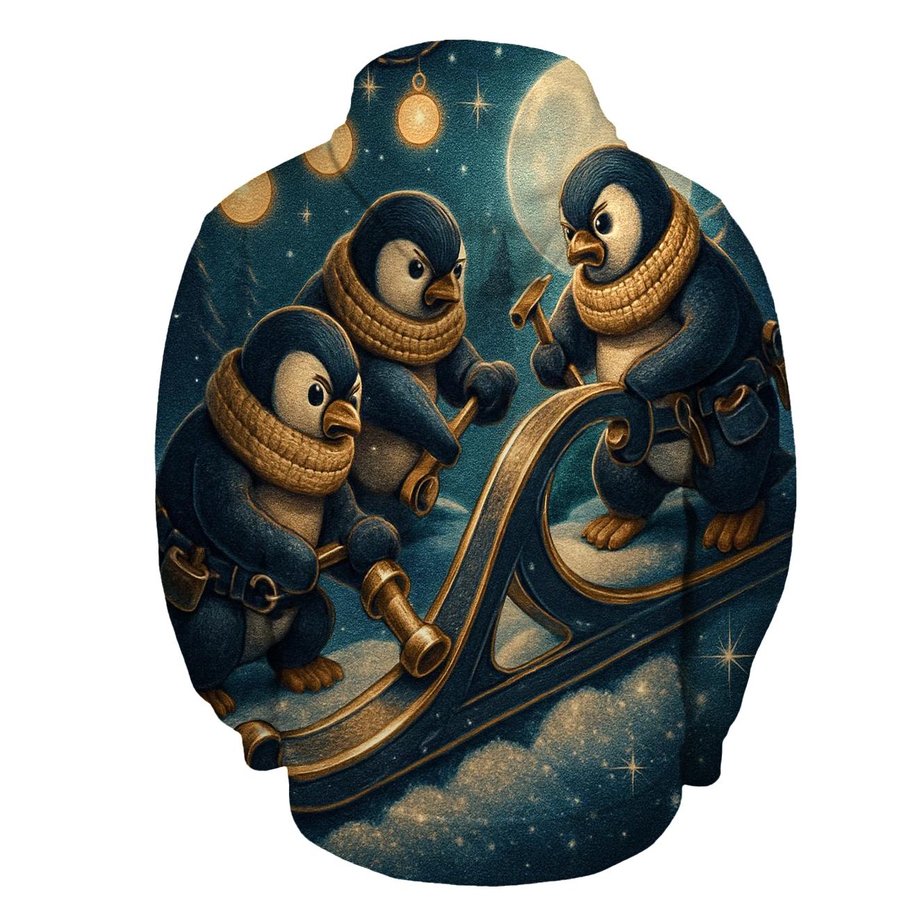 Midnight Sleigh Repair Crew Of Penguins designer hoodies
