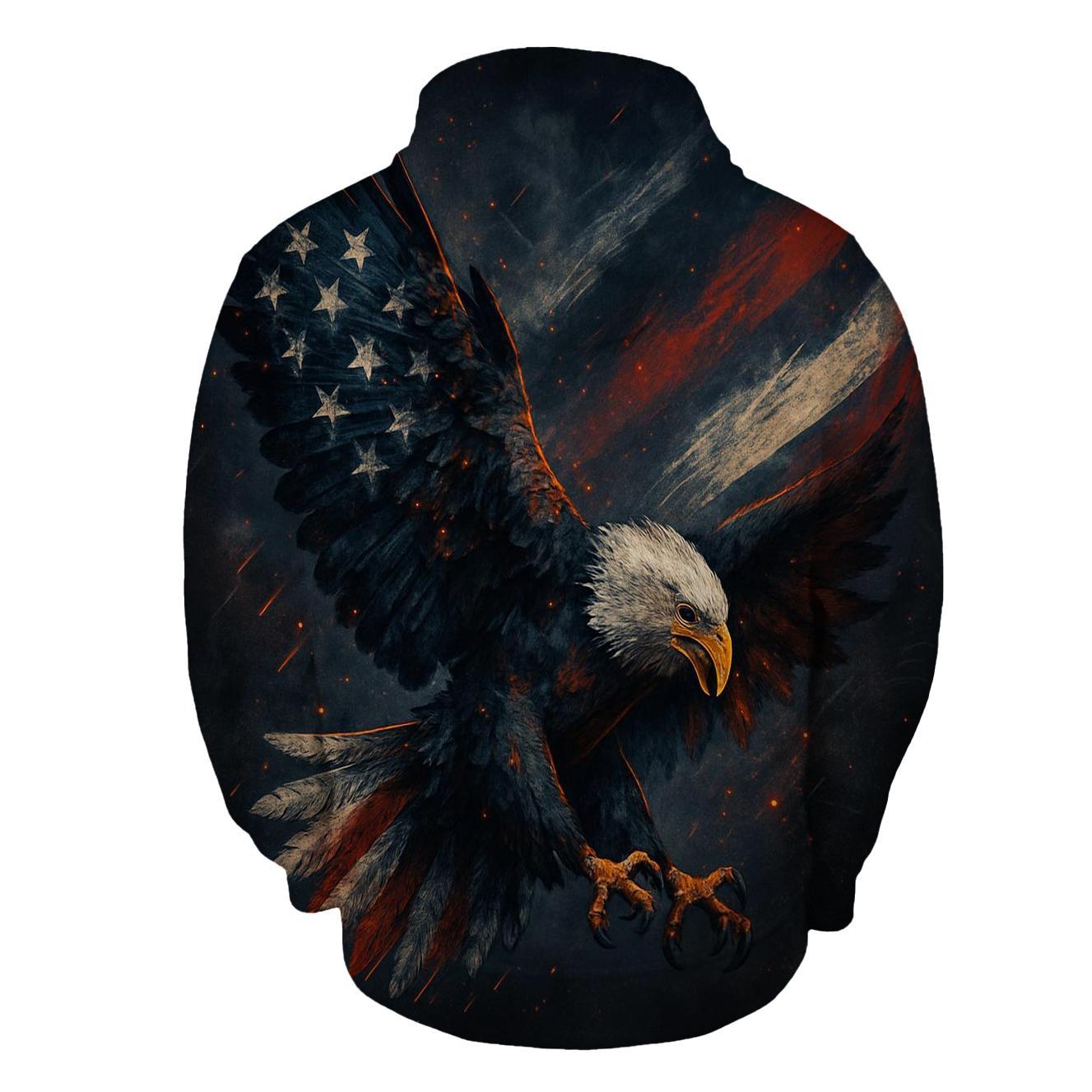Eagle Over Ember Stripes premium hoodies