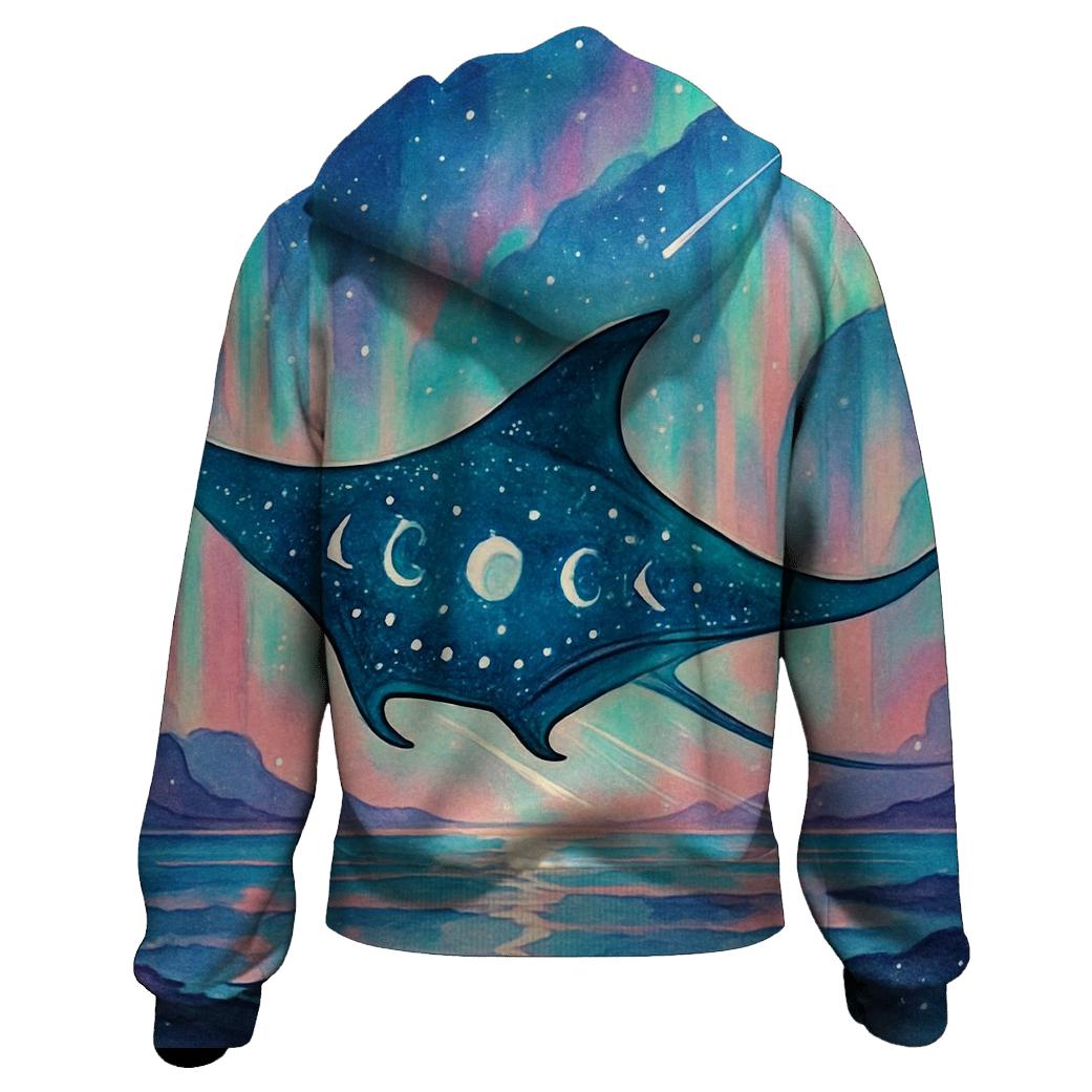 Aurora Cathedral Over The Rift Sea embroidered hoodies